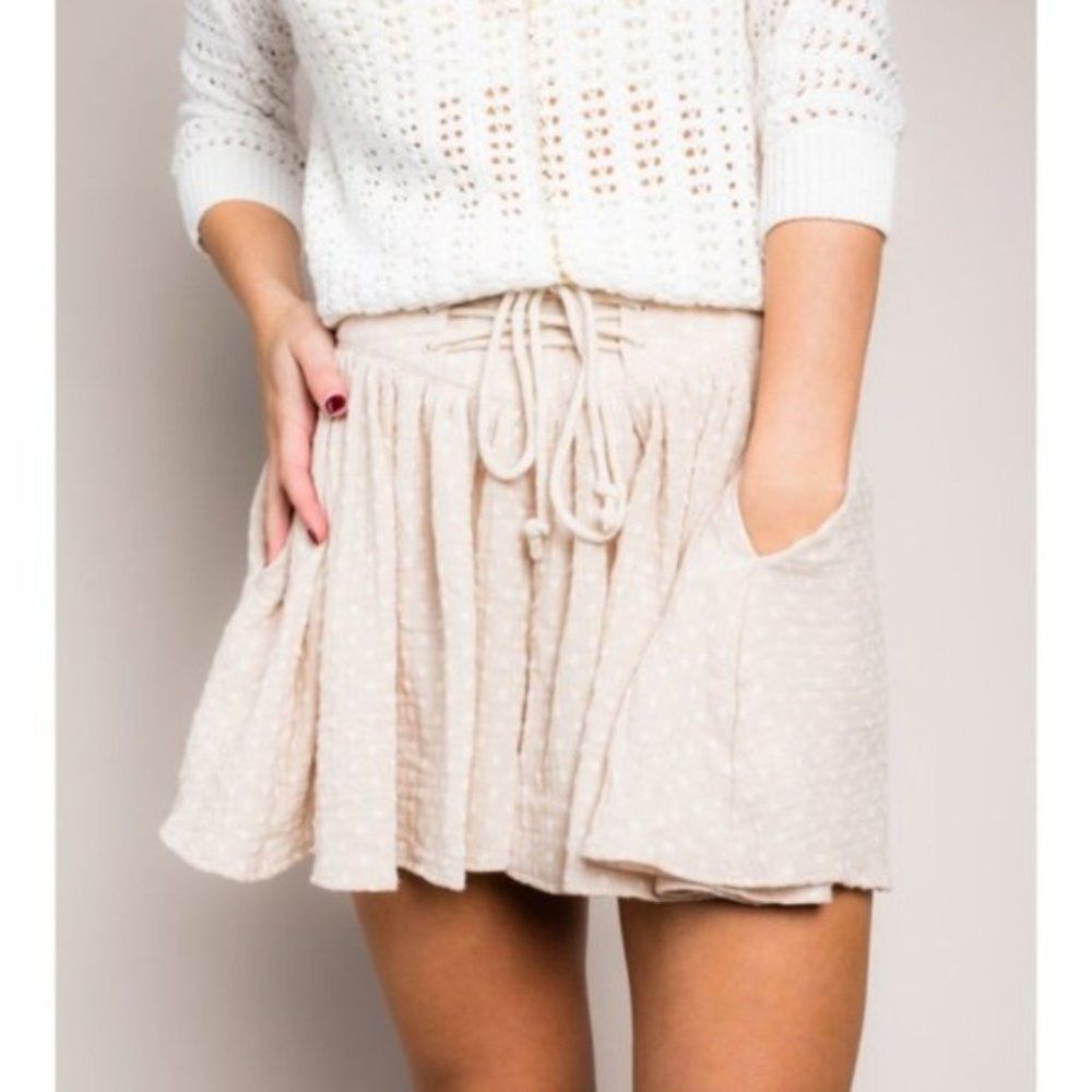Free People Meet Your Match Corseted Waist Skirt / Skort ~ S - NEW! $78